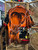 Y2K Webs Orange Anime Graphic Button Down Shirt Size 2XL