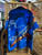 Y2K DTEK Blue Anime Graphic Button Down Shirt Size 2XL