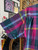 Vtg Christian Dior Monsieur Plaid Magenta Green Blue Button Down Shirt Size Large