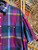 Vtg Christian Dior Monsieur Plaid Magenta Green Blue Button Down Shirt Size Large