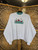 Vintage Monarchs & Poppies White Teal Double Collar Crewneck Sweatshirt Size Large