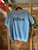 Vintage 70s 80s DePauw University Greencastle, Indiana Light Blue Short Sleeve Crewneck Sweatshirt Size Large