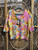 Vintage Floral 70s Style Patterned Multicolored Knit Top Women's Size Small