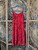 Vintage 90s Tickets Spaghetti Strap Red Abstract Floral Striped Mini Dress Women's Size Small