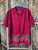 Y2K No Boundaries Cartoon Tribal Mask Red Hawaiian Button Up Shirt Size Medium