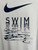 Vintage Y2K Silver Tag Nike Swim Navy Swoosh White T-Shirt Size Large