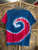 Vintage Y2K Blue, Red, & White Tie Dye T-Shirt Size Medium