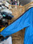 Vintage Y2K Nike Grey Bar Aqua Blue Windbreaker Size XL X-Large