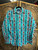 Vtg Wrangler Western Shirts Turquoise Navajo Motif Pearl Snap Button Up Women's Size X-Large