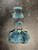 Vintage Y2K Bebe Blue Rabbit Fur Hand Bag With Matching Coin Purse