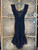 Vintage 80s Climax By Karen Okada Black Lace Glam Mermaid Dress Women's Size 3/4