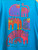 Vintage Laurel Burch Cat Art Aqua Blue T-Shirt Size OSFA