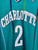 Mitchell & Ness Charlotte Hornets Larry Johnson #2 Teal NBA Jersey Size Large