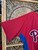 Vintage Majestic MLB Philadelphia Phillies Red & Blue Baseball Jersey Size Large