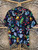 Y2K Ferugini Casino AOP Black Button Down Bowling Shirt Size X-Large XL