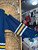 Vintage Starter University Of Michigan Wolverines Navy Blue Hockey Jersey Size Small X-Large
