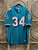 Y2K Miami Dolphins NFL Football Ricky Williams #34 Teal Stitched Jersey Size 52