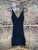 Vintage 90s Y2K Moda International Black Ruched Ruffle Mini Dress Women's Size X-Small XS