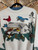 Vintage 80s 90s Artisans Sunshein Designs Evergreen Birdhouse Grandma Wrap Around Double Neck Crewneck Sweatshirt Size L-XL