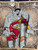 Y2K Johnny Blaze Red Dragon AOP Grey Button Down T-Shirt Size X-Large XL
