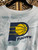 Vintage Nutmeg Mills Indiana Pacers NBA Basketball Blue AOP White T-Shirt Size X-Large XL