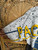 Vtg Indiana Pacers Magic Johnson Tees Black Paint Splatter AOP White T-Shirt Size Large