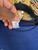 Vintage German Custom Navy Blue Color Block Side Pocket Crewneck Sweatshirt Size XL X-Large