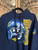 Vintage WV West Virginia University Mountaineers Football Navy Blue Hooded Sweatshirt Size X-Large XL