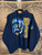 Vintage WV West Virginia University Mountaineers Football Navy Blue Hooded Sweatshirt Size X-Large XL