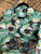 Vintage Aloha Republic Hawaiian Blue Green Button Down T-Shirt Size X-Large