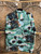 Vintage Aloha Republic Hawaiian Blue Green Button Down T-Shirt Size X-Large