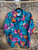 Vtg 80s 90s Hilo Hattie Multicolor Blue Floral Button Down Hawaiian Shirt Size XL