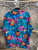 Vtg 80s 90s Hilo Hattie Multicolor Blue Floral Button Down Hawaiian Shirt Size XL