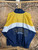 Vintage Logo 7 NBA Indianapolis Pacers Blue & Yellow Embroidered Full Zip Windbreaker Jacket Size X-Large