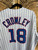 Vintage Majestic Chicago Cubs Custom Crowley #18 Stitched White Pinstripe Jersey Size XL