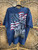 The Mountain Wolf & The American Flag Graphic Blue Tie Dye T-Shirt Size 2XL XXL