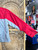 Vintage Y2K Nike Red & Grey Women's Windbreaker Jacket Size Small