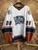 Vintage Indianapolis ICE USHL #28 White Blue Brown Hockey Jersey Size 58