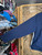 Vintage Y2K Nike Grey Bar Navy Blue & Grey Windbreaker Size Large