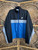 Vintage 80s Nike Blue Label Black, Aqua Blue, Grey Stripe Windbreaker Size Large