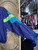 Vintage 80s 90s IBPro Colorblock Blue Green Purple Full Zip Windbreaker Jacket Size X-Large XL
