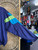 Vintage 80s 90s IBPro Colorblock Blue Green Purple Full Zip Windbreaker Jacket Size X-Large XL