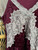 Vintage SELF Burgundy Crushed Velvet With Lace Women's Top Size Medium