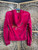 Bebe 2B Hot Pink Bedazzled Velour Cropped Jacket Size Medium