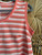 Vintage 70s 80s Candy Striped Zipper Back Women's Tank Size Large