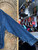 Vintage Marlboro Country Store Leather Collar Denim Jacket Size Large
