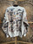 Vintage USA 20th Century America AOP Button Neck Crewneck Sweatshirt Size XL X-Large