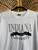 Vtg 90s U-Trau Indiana University IU Flock Plaid Ribbon White T-Shirt Size Large