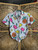 Vintage S.S. Sails Fruit Doodles Tie Front Button Down Shirt Women's Size Small