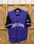 Vtg Starter MLB Cleveland Indians Purple & Black Baseball Jersey Size Large L